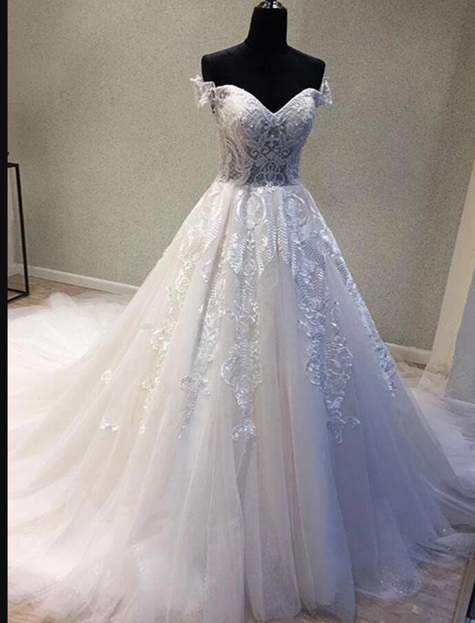 Fahion Sweetheart Tulle Lace China Wedding Dresses Off Shoulder Women Wedding Dresses,newly Wedding Bridal Gowns
