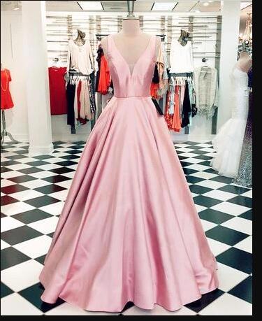 Pink Sarin A Line Long Prom Dewaa, Prom Gowns ,wedding Guest Gowns