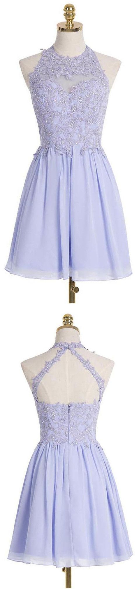 Sexy Halter Neck Lavender Chiffon Short Homecoming Dress Beaded Party Gowns For Teens,sexy Pageant Gowns
