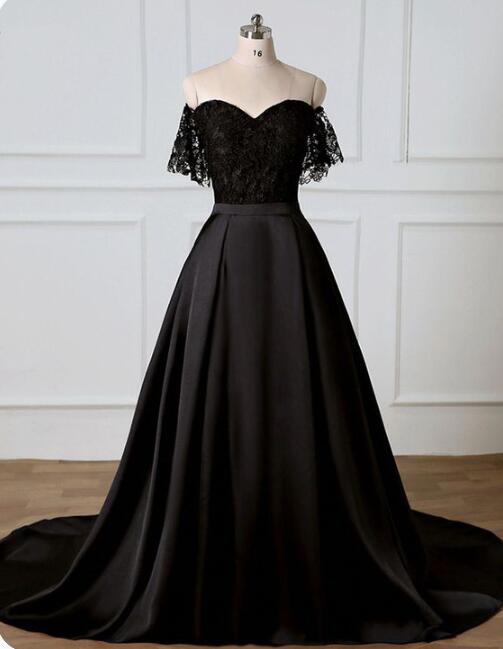 Black Satin Ball Gowns Quinceanera Dresses 2020 Women Party Gowns ,long Prom Party Gowns