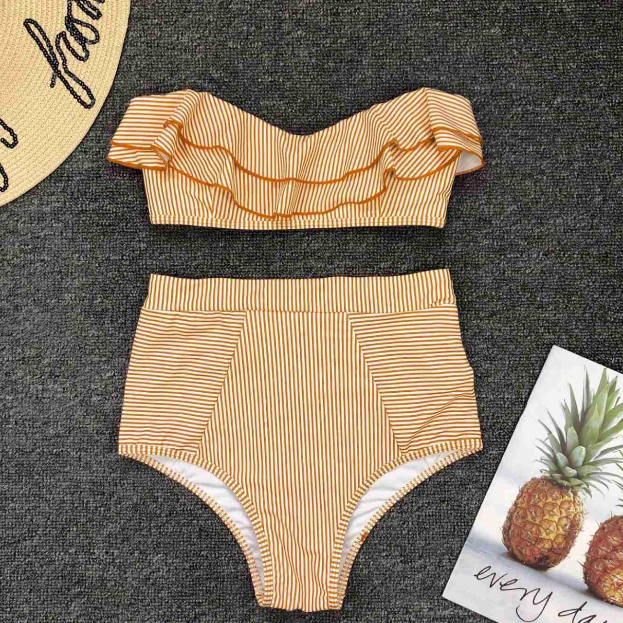 Mini Bikini 2021 Swimwear Women Push Up Bikini Set Padded Bra Sexy Swimsuit Bandage Swim Suit Brazilian Biquini, Two Pieces Swimwear Stripe