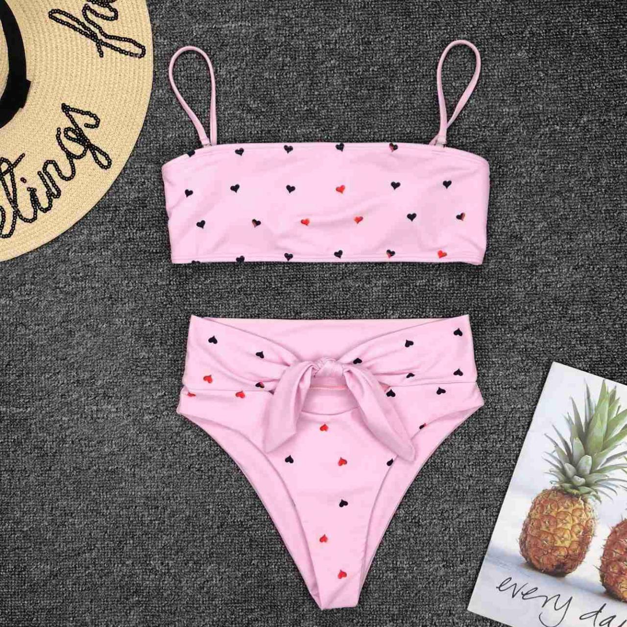 Mini Bikini 2021 Swimwear Women Push Up Bikini Set Padded Bra Sexy Swimsuit Bandage Swim Suit Brazilian Biquini, Two Pieces Swimwear ,pink