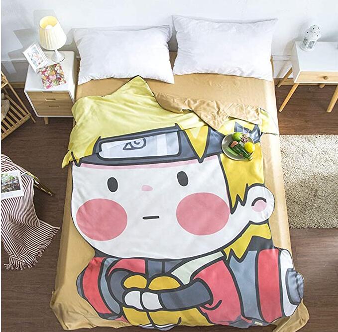  Kids Quilt:31'x45' Anime Thin Quilt Uzumaki Naruto Throw Blanket 3D Print Cute Bedding Comforter Light Quilt Washable