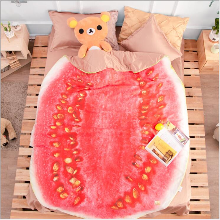 Kids Quilt:31"x45" Anime Thin Quilt Watermelon Throw Blanket 3d Print Cute Bedding Comforter Light Quilt Washable