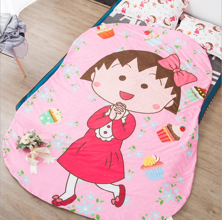  Kids Quilt:31'x45' Anime Thin Quilts Chi-bi Maruko Throw Blanket 3D Print Cute Bedding Comforter Light Quilt Washable