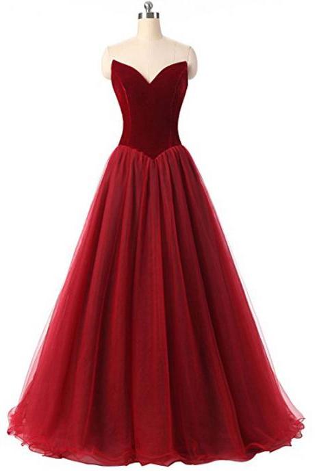 Sexy Red Bridesmaid Dress,floor Length A Line Burgundy Bridesmaid Dresses,elegant Long Prom Dresses Party Evening Gown，2018 Burgundy Long