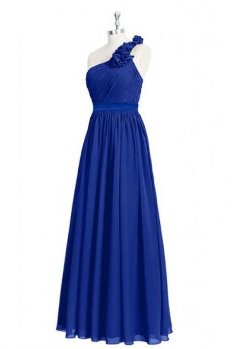 Arrival Royal Blue Long Prom Dress, Plus Size Ruffle Wedding Party Dress, Custom Made Evening Dress , Long Prom Gowns