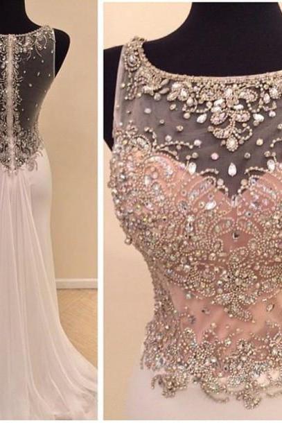 White Prom Dresses,sparkle Evening Dress,backless Prom Dresses,sparkly Prom Dresses,glitter Prom Gown,elegant Prom Dress,mermaid Formal Gowns For