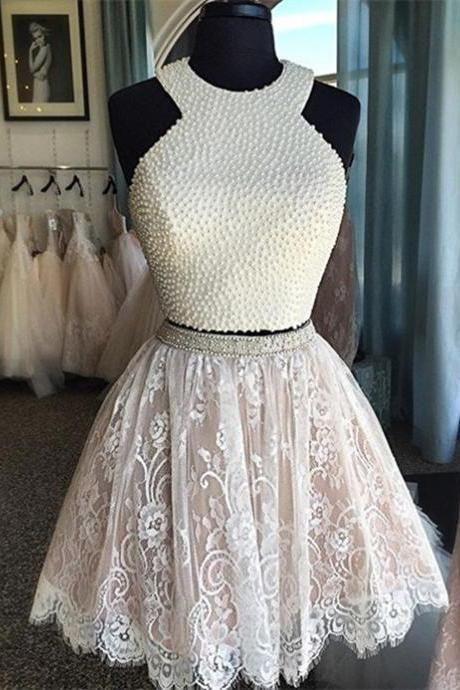 White Homecoming Dress,lace Homecoming Gown,tulle Homecoming Gowns,ball Gown Party Dress,short Prom Dresses,lace Formal Dress For Teens，2018