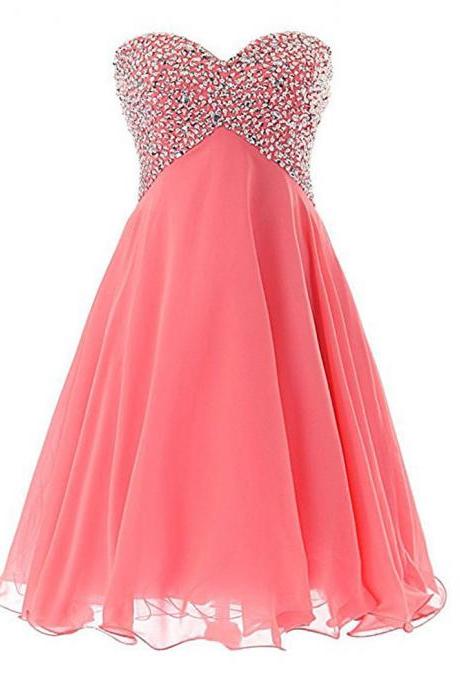 New Arrival Coral Chiffon Short Homecoming Dresses Ruffle Off Shoulder Prom Dresses 2018 Little Girls Short Cocktail Gowns , Black Chiffon Bridesmaid Dresses 