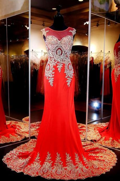 Charming Prom Dress,sleeveless Mermaid Long Prom Dress,lace Evening Dress,formal Dress,2018 Red Mermaid Evening Dresses, Custom Made Women Party