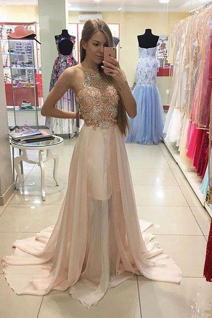 Prom Dresses, Pink Sequin Beaded Long Prom Dress,evening Dress 2018 Plus Size Wedding Party Dresses,girls Gowns ,wedding Guest Gowns ,custom
