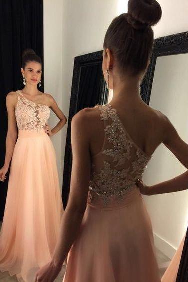 Newest One Shoulder Appliques A-Line Prom Dresses,Long Prom Dresses,Green Prom Dresses, Evening Dress Prom Gowns, Formal Women Dress,Prom Dress