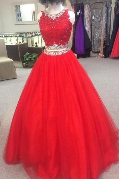 Red Quinceanera Dress,ball Gowns Quinceanera Dress,sweet 16 Dress,sweet 15 Dress,two Piece Ball Gowns, 2 Pieces Cocktail Dresses, Long Prom