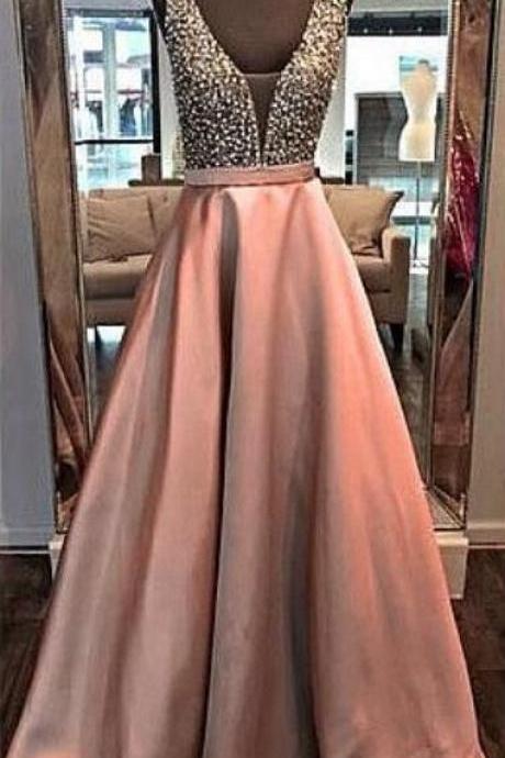 Beading Stain Prom Dress, Elegant Prom Dress,beaded Prom Dresses,long Evening Dress,formal Gown,2018 Sexy Beaded Women Party Gowns ,formal