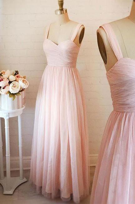 Sexy Full Length Tulle Prom Dress , Evening Dress , Party Dress , Bridesmaid Dress , Wedding Occasion Dress , Formal Occasion Dress, Spaghetti