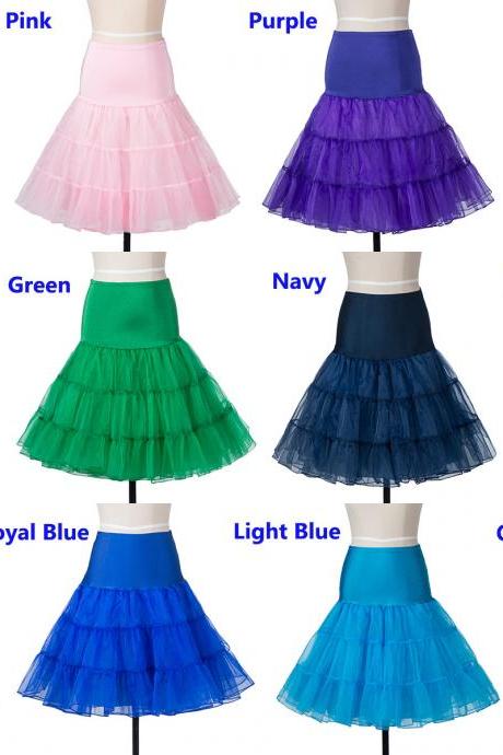 Cheap Knee Length Women Skirt Tutu Skirts A Line Midi Underskirt Petticoat For Wedding Prom Dress Bridal Gown, Wedding accessories tulle ponytube for girls ponytail under the dress with a lush skirt