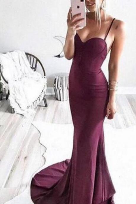 Sexy Burgundy Mermaid Prom Dresses. 2018 Off Shoulder Prom Gowns , Sexy Wedding Party Gowns, Girls Pageant Gowns