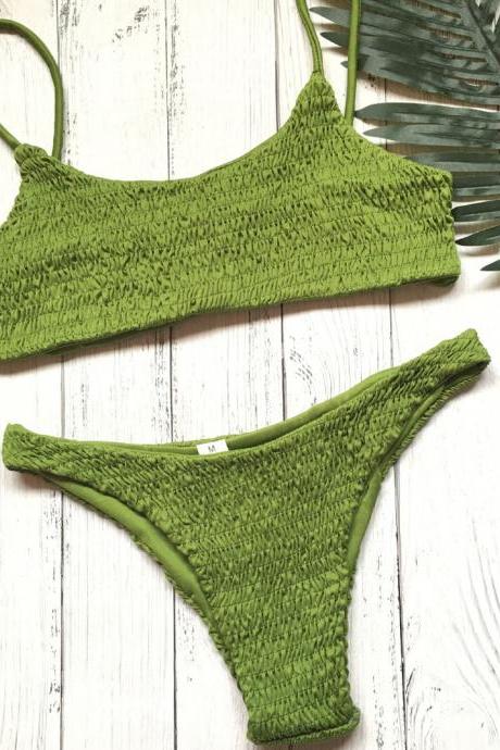 Green Fashion Swimsuits,Two Pieces Cheap Swimwear,Sexy Lady Swimsuits