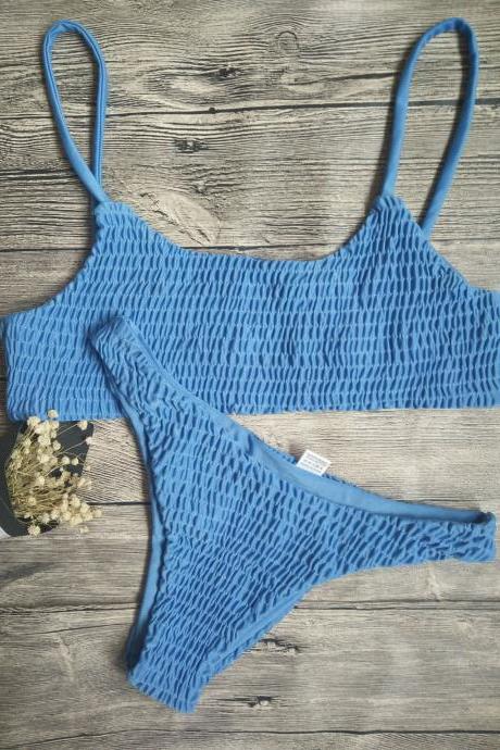 Blue Fashion Swimsuits,Two Pieces Cheap Swimwear,Sexy Lady Swimsuits