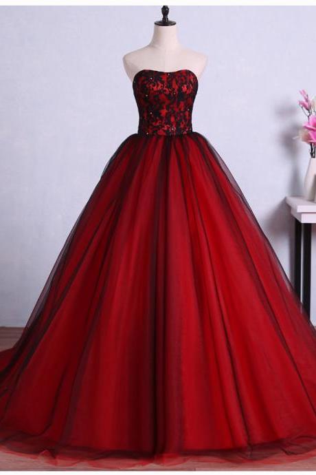 Elegant Black Lace tulle Long Prom Dresses Ball Gown Cheap Formal Party Gowns Formal Women Dresses 