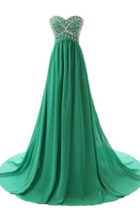 New Arrival Sweet Beaded Green Chiffon Long Prom Dress Off the Shoulder Women Evening Dress A Line Pageant Party Dresses 
