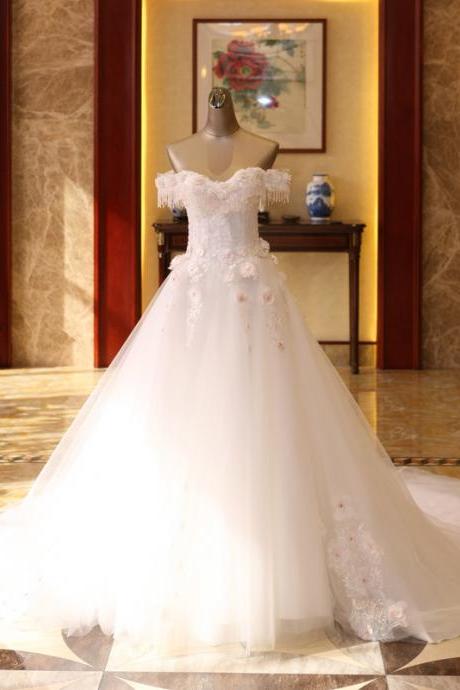 Elegant White Sweet Lace Beaded China Wedding Dress A Line Women Wedding Bridal Gowns