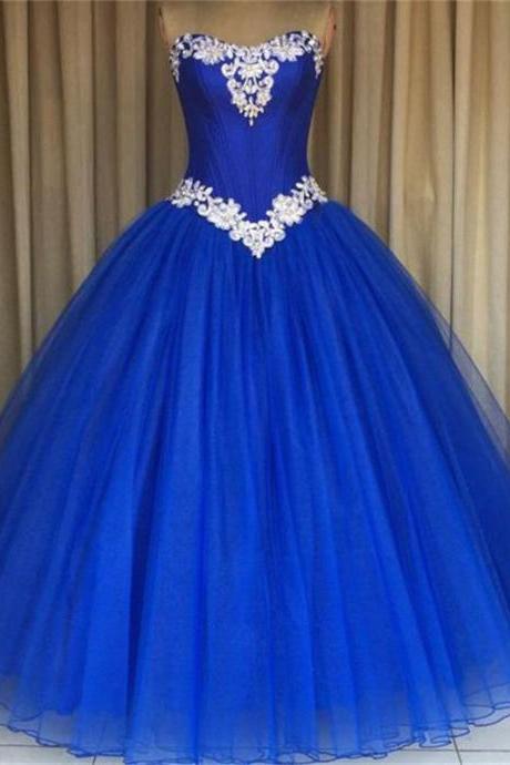 Fashion Sweet Ball Gown Prom Dress, Off The Shoulder Quinceanera Dress, Pricess Wedding Quinceanera Gowns ,wedding Guest Gowns ,royal Blue