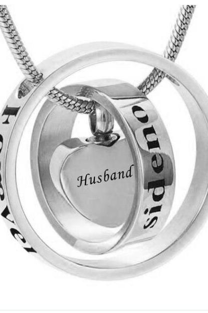 Custom Personality Is Different To Call The Ring Heart Urn Funeral Pyre Funeral Pyre Necklace Fashion Jewelry Pendant For Husband