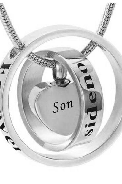Custom Personality Is Different To Call The Ring Heart Urn Funeral Pyre Funeral Pyre Necklace Fashion Jewelry Pendant For Son