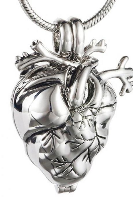Memorial Heart Cremation Jewelry For Ashes Eternity Funeral Urn Keepsake Necklace