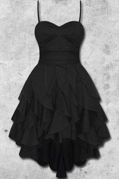 Custom Made Black Chiffon Ruched Short Cocktail Dress A Line Mini Homecoming Party Gowns , Short Prom Gowns 