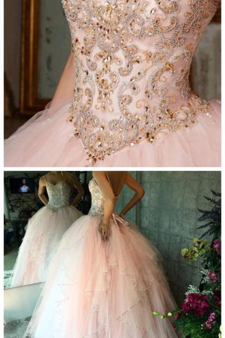 Sweet 16 Prom Dress,quinceanera Dresses Vestidos De 15 Anos Aqua Stunning Ball Gowns Spaghetti Straps Beaded Sweetheart Sweet 16 Dress For Party