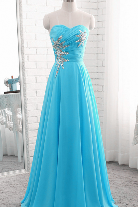 Off Shoulder Turquoise Chiffon Beaded Long Bridesmaid Party Dress Custom Made Prom Gowns ,sexy Prom Gowns