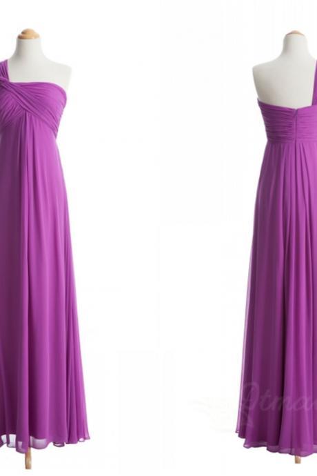 Floor Length Purple Chiffon Long Bridesmaid Dress,sexy A Line Long Prom Dress, Wedding Party Dress,