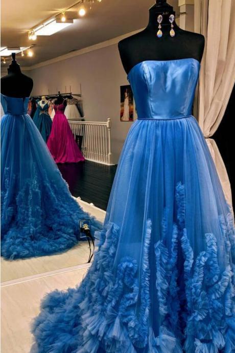 Off Shoulder Tulle Long Prom Dress Plus Size Women Prom Gowns A Line Wedding Prom Dresses