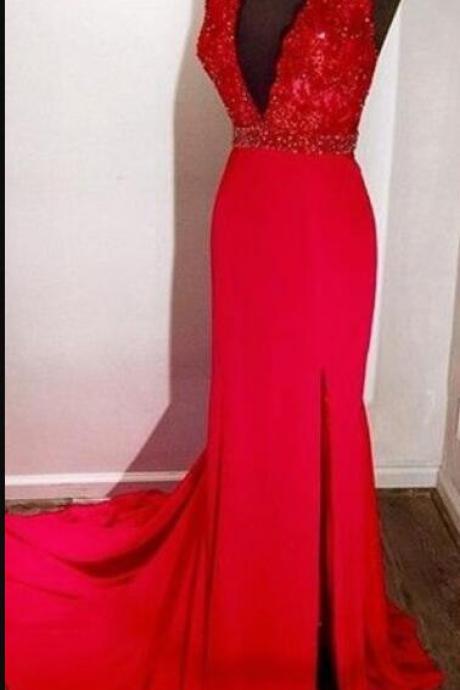 Plus Size Halter Beaded Sequin Mermaid Prom Dress 2019 Formal Evening Dress , Prom Gowns