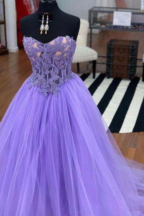 Off Shoulder Purple Lace A Line Long Prom Dresses Sweet 16 Prom Gowns Plus Size Quinceanera Dress ,quinceanera Gowns 2019