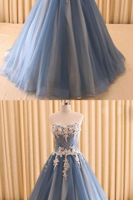 Elegant A Line Tulle Long Prom Dresses Sweet 16 Prom Gowns ,custom Made Dark Blue Ruffle Quinceanera Dress Ball Gowns , Sweet 16 Prom Gowns