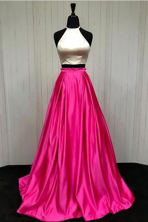 Two Pieces Long Prom Dress, Long Prom Party Gowns , Off Shoulder Prom Party Gowns ,A Line Pageant Dress For Weddings 