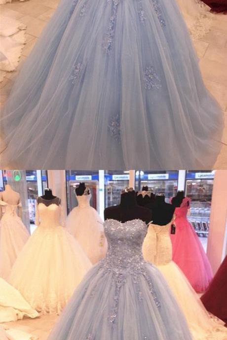 Off Shoulder Light Blue Lace Ball Gowns Prom Dresses Custom Made Women Party Gowns ,sexy Pricess Quinceanera Dress 2019