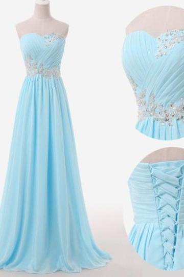 Fashion A Line Light Blue Chiffon Ruffle Long Prom Dresses Off Shoulder Summer Prom Gowns Custom Made Prom Party Gowns With Lace