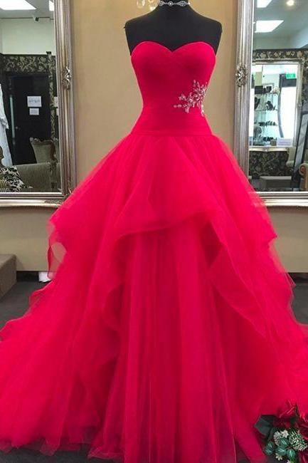 Plus Size A Line Long Prom Dresses Plus Size Sweetheart Women Pageant Gowns ,wedding Prom Gowns 2019