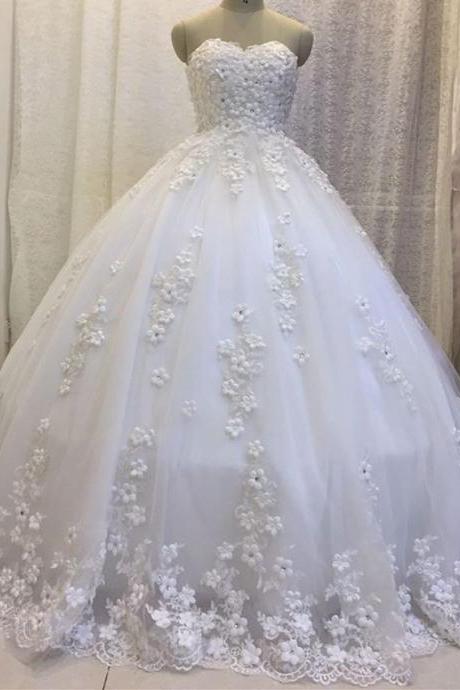 Off Shoulder White Tulle Ball Gown Wedding Dresses With Appliqued Sexy Pricess Women Weddingd Gowns
