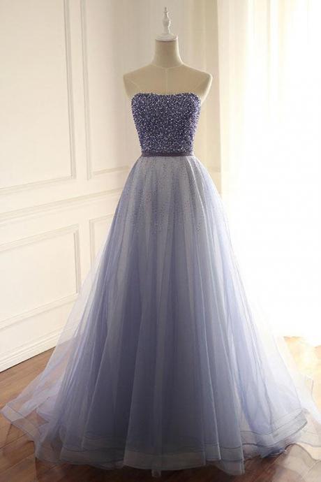 Charming Beaded Formal Evening Dress , A Line Prom Party Gowns ,custom Made Wedding Prom Gowns