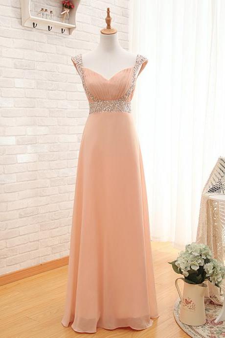 Long Bridesmaid Dress Sexy Beaded A Line Women Prom Dress, Plus Size Women Party Gowns 2019