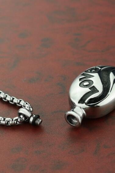 New Silver Cremation Urns Necklace love ashes memorial jewelry funeral accessories