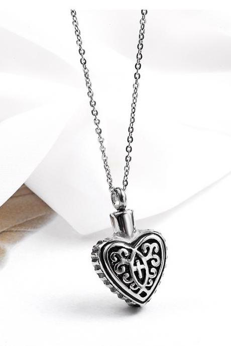 Fashion Silver Cremation Urns Necklace ashes holder memorial jewelry keepsakes funeral accessories