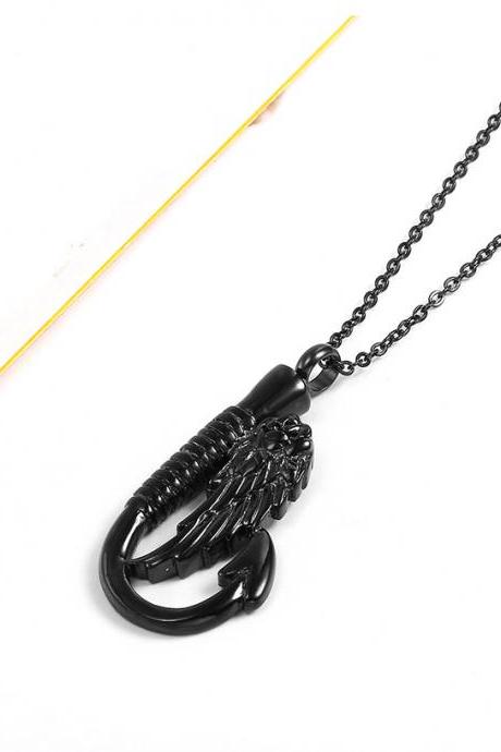 Fashion Silver Cremation Urns Necklace Ashes Holder Memorial Jewelry Keepsakes Funeral Accessories Black