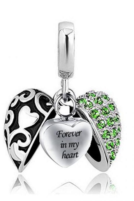 Unique call heart urn funeral ashes cremation necklace fashion jewelry accessorues Forevery in my Heart 